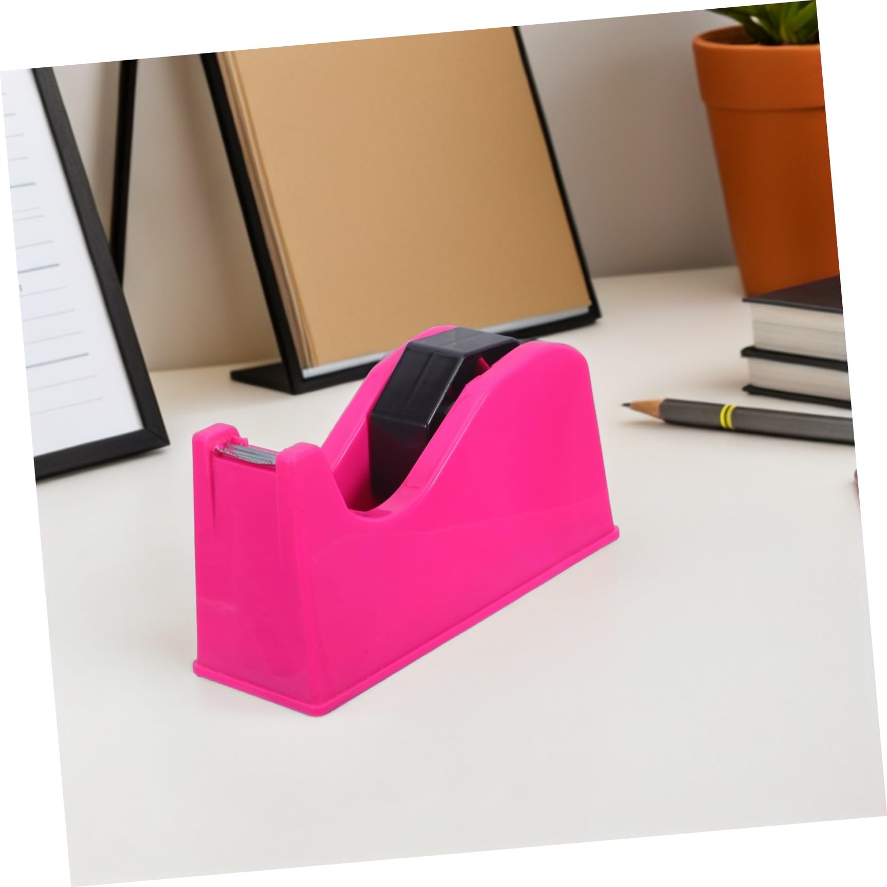 INOOMP 2 Pezzi Dispenser Supporto da Tavolo per e Nastro Adesivo con Doppio Base Antiscivolo Sostituzione Rapida con Nucleo 1"/3" per Lavoro D'ufficio e Scrivania