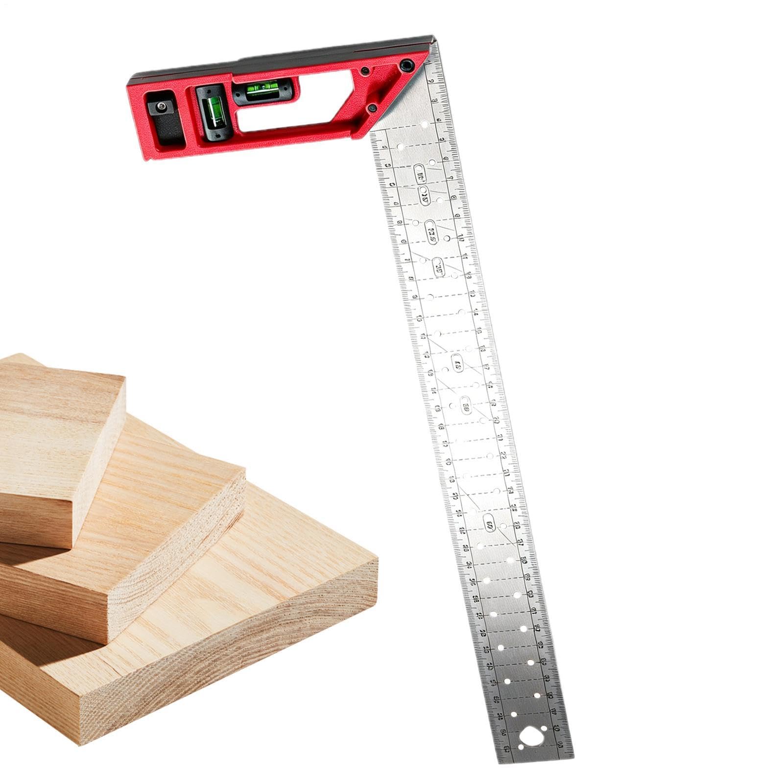 Righello ad angolo retto per la lavorazione del legno in metallo