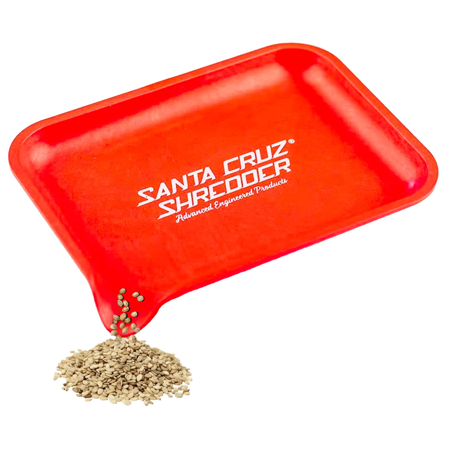 Santa Cruz Shredder Tray With Spout For Easy Filling Smooth Rounded Edges - Small (Red)