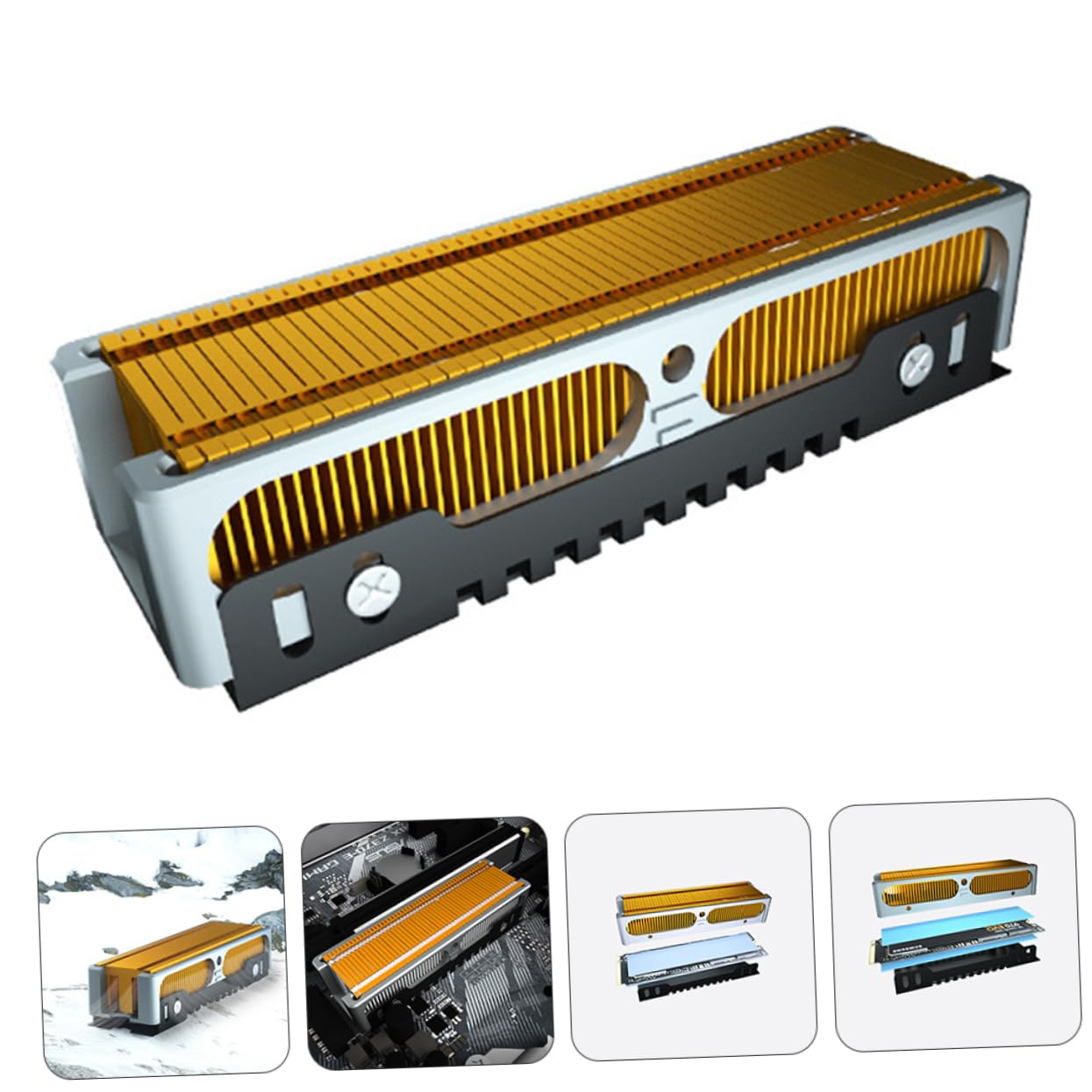 Tofficu 2 Pezzi Dissipatore Calore Per SSD Dissipatore Calore Per Computer Aletta Raffreddamento Dissipatore Calore Per A Stato In Metallo Per