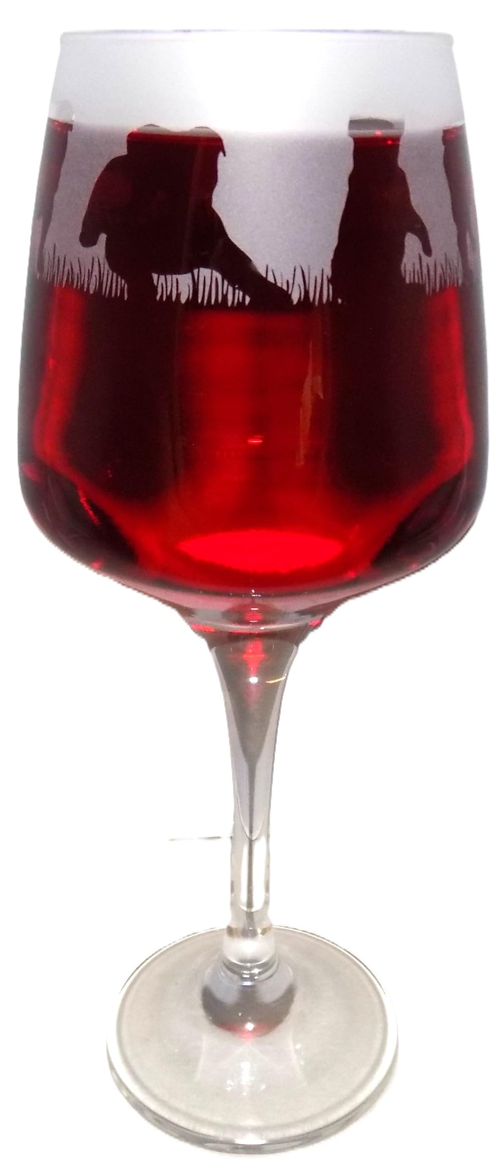 British Bulldog Hand Etched Stemmed Wine Glass
