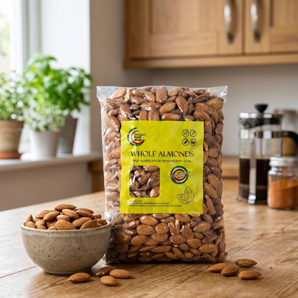 Almendras Crudas sin Cáscara 1Kg Natural Origen Italia Enteras Sin Sal Sin Gluten