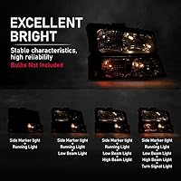 Vista 7 de G-PLUS Faros delanteros compatibles con Chevy Avalanche 1500 2500/Ajuste Chevy Silverado 1500 2500 HD 3500 2003-2006, lente transparente, carcasa