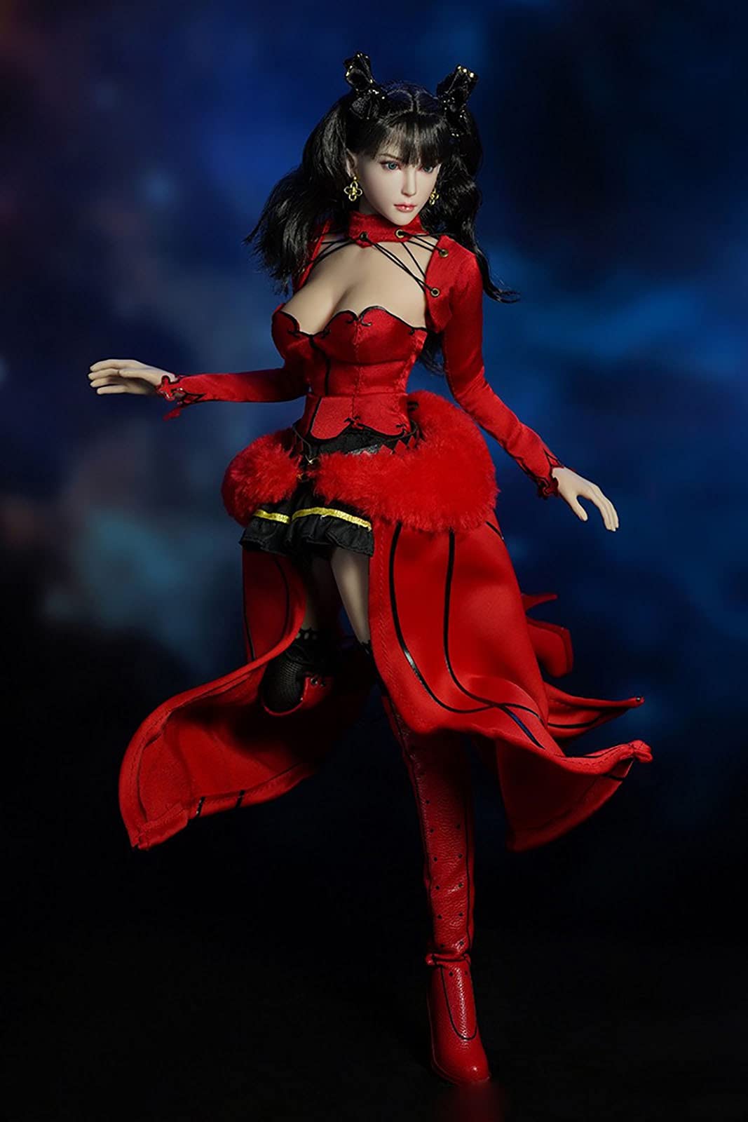 1/6 女性素体フィギュア 赤ワンピースドレス ヘッド 赤ハイヒール付き 1/6 女性素体フィギュア 赤ワンピースドレス ヘッドパーツ付き