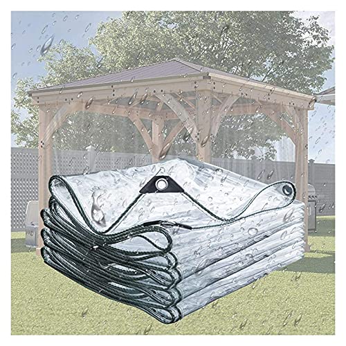 WLVG Klare Outdoor-Plane, strapazierfähiges, wasserdichtes, extra Dickes PVC-Glas, durchsichtige Plane, (0,5 mm/500 g/m²) (Größe: 1,4 MX 3 m) Cover