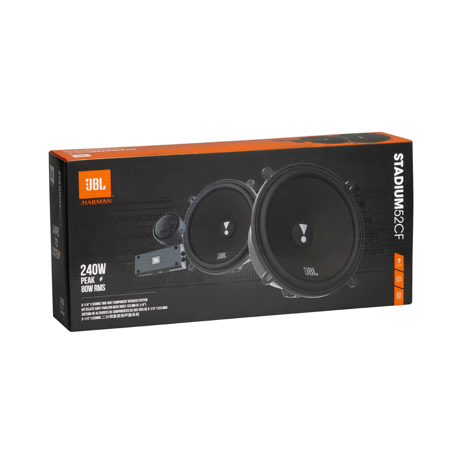 JBL Stadium 52CF Harman Kardon 2-drożny zestaw głośników samochodowych 13 cm - głośnik samochodowy system dźwiękowy komponentów 240 W - Echo Auto 133 mm z oddzielnymi przejściami i głośnikami