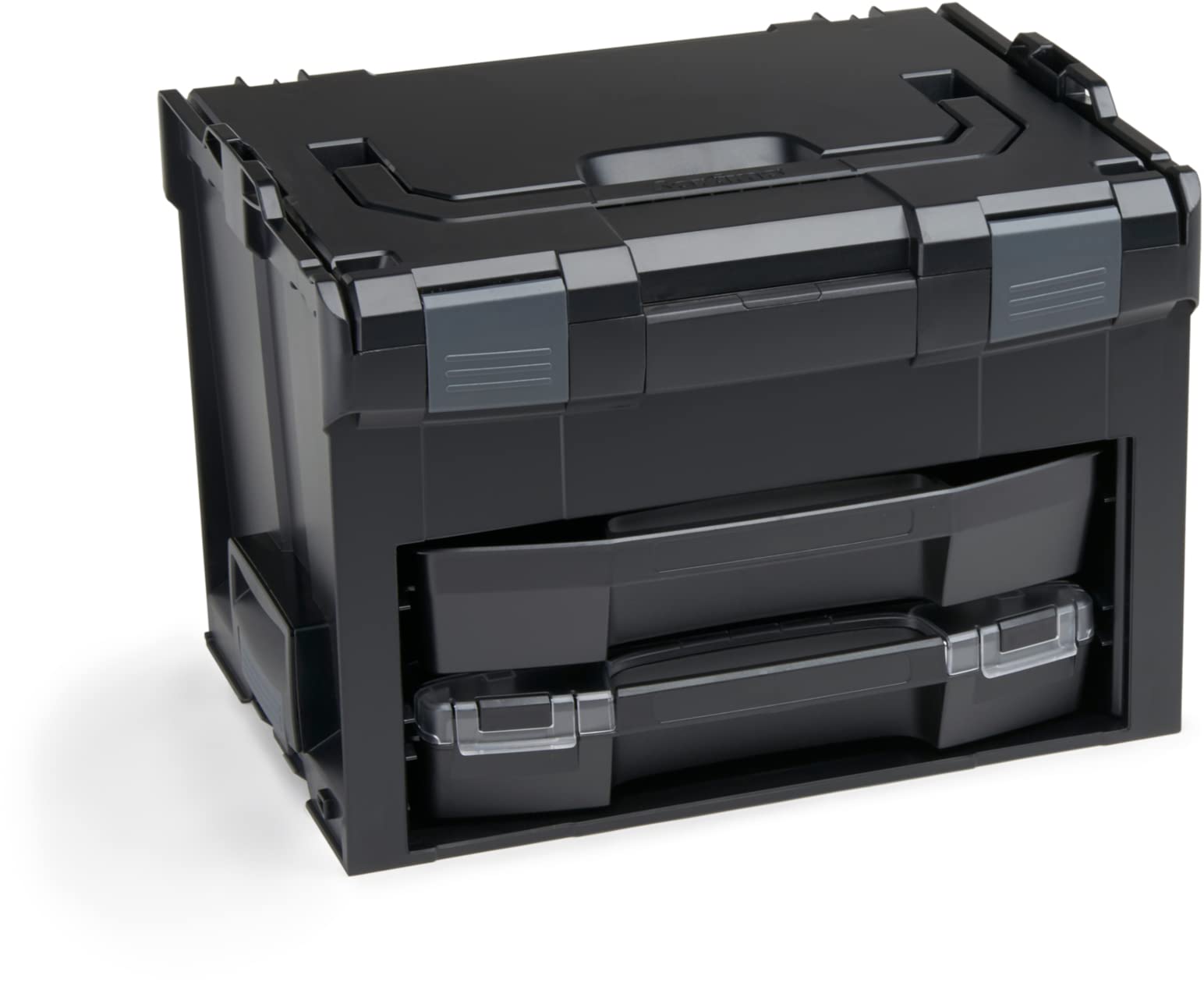 L-BOXX Sortimo LS BOXX 306 Negro | Incluye i-BOXX 72 I3 & LS cajón 72 vacío en negro | Caja de herramientas profesional vacía | Caja de herramientas vacía de plástico