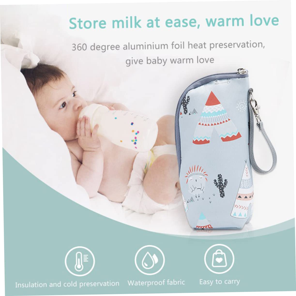 Toyvian 3pezzi Borsa Termica Per Bottiglie Di Latte Isolante e Portatile Accessorio Per Passeggino Per Viaggi e Attività All Aperto