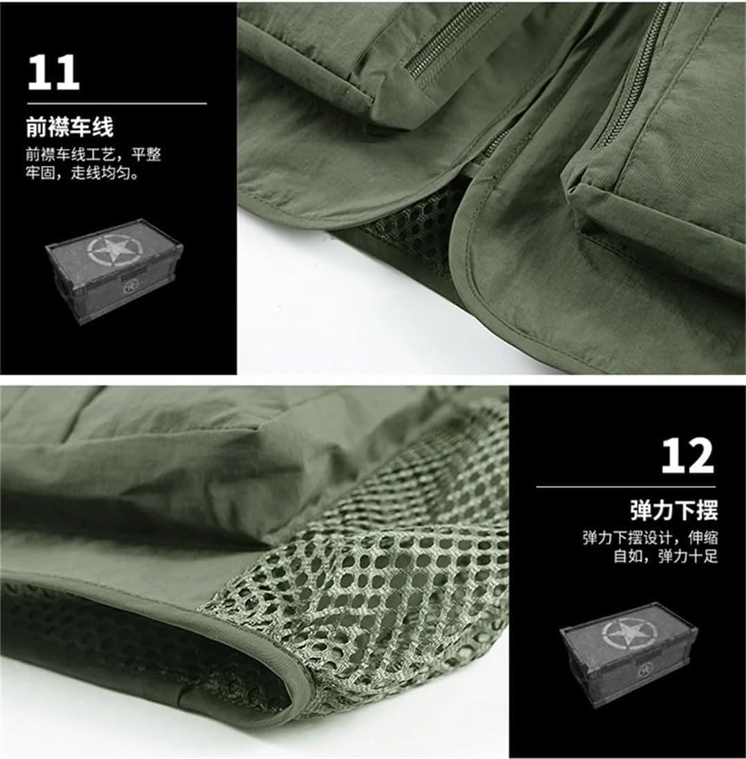 Gilet da Pesca, Fotografia all'aperto, Traspirante, Impermeabile, Multi-Tasche, Gilet da Escursionismo, Gilet da Allenamento(See Picture5,XXL)