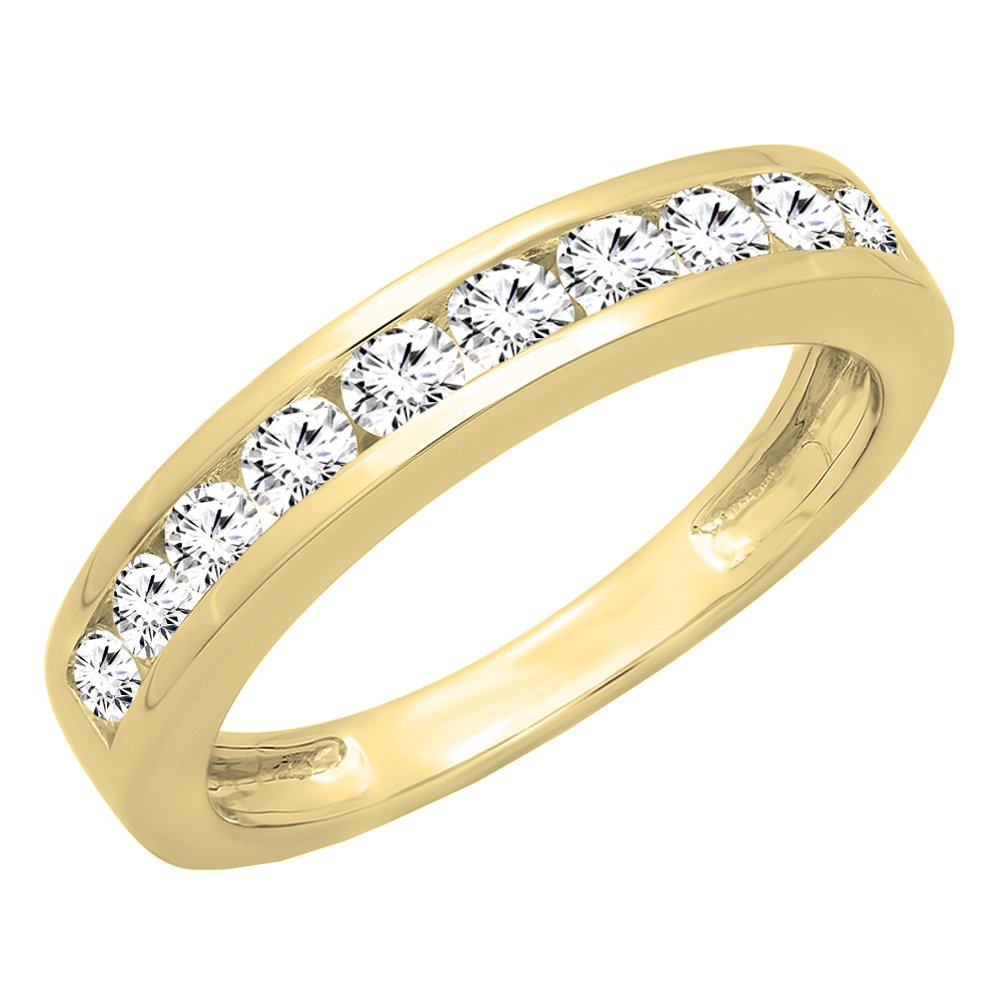 DazzlingRock Collection 10 quilates oro amarillo redonda H-I Diamante cultivado en laboratorio