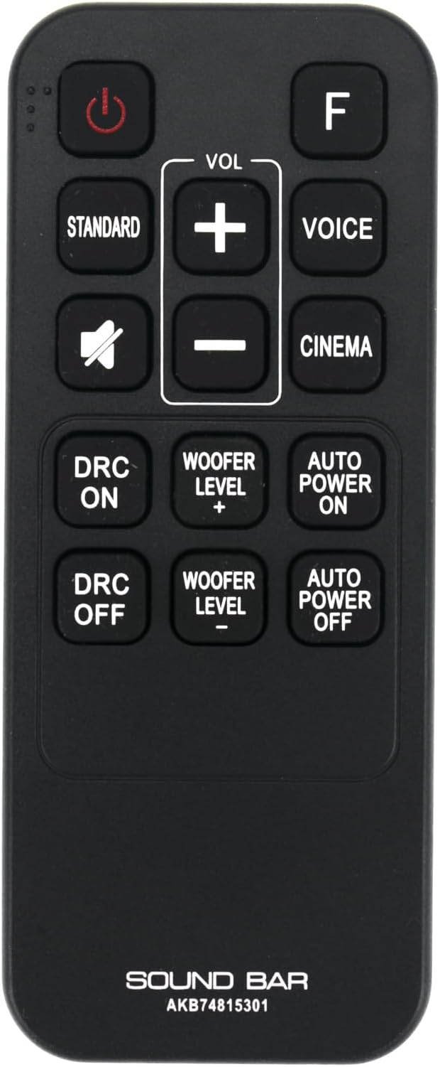 AKB74815301 Replaced Remote fit for LG Soundbar Sound Bar S55A3-D LAS454B S45A1-D LAS453B SH3B SPH3B-W SH3K SJ4Y SPH4B-W LAS485B SPH4BW S45A1D S55A3D SPH3BW SJ7 SK4D LAS464B SK3D LAC553B LAS260B