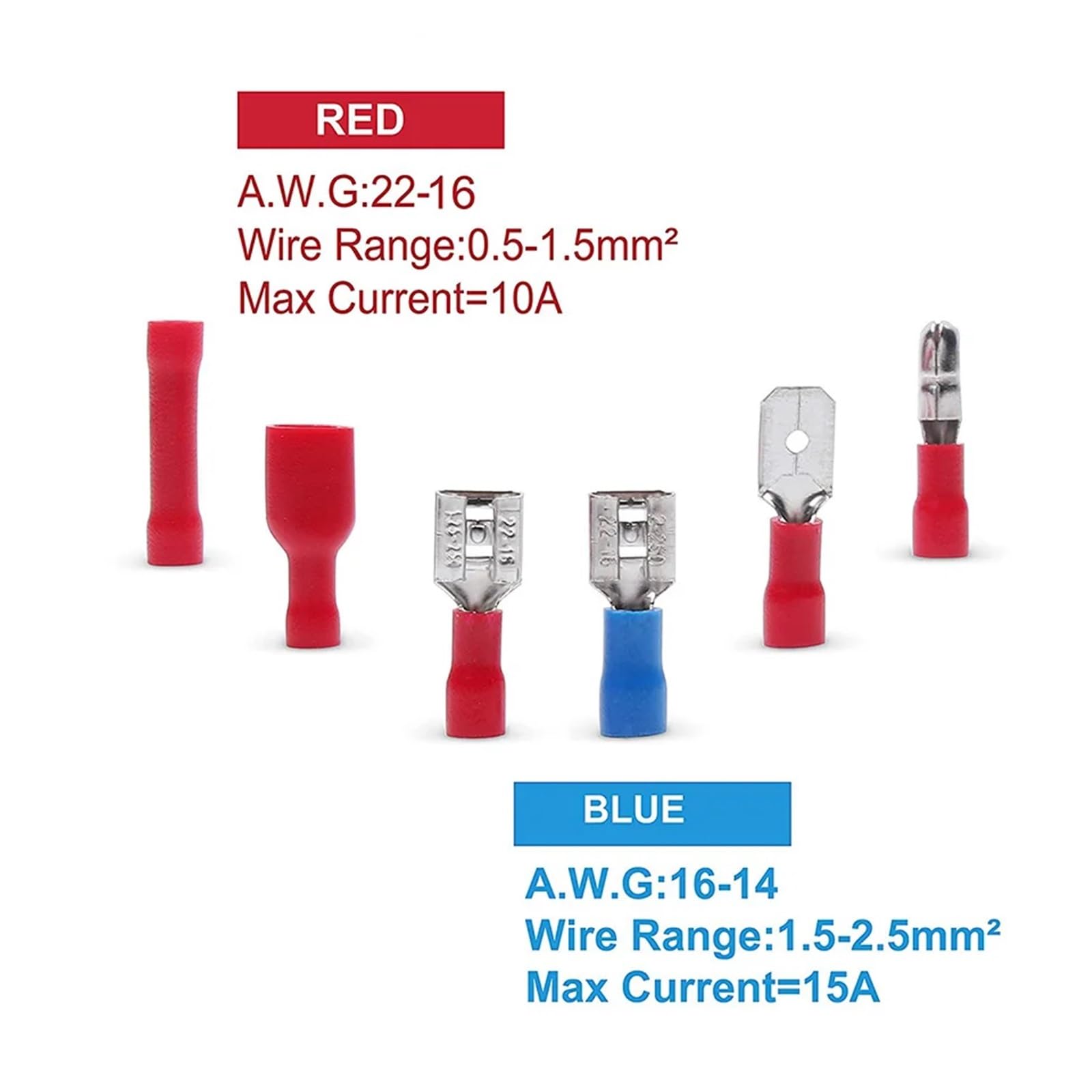 360 Pcs Wire Mixed Assorted Lug Crimp Ring Terminals Spade Insulated Electrical Connectors Set