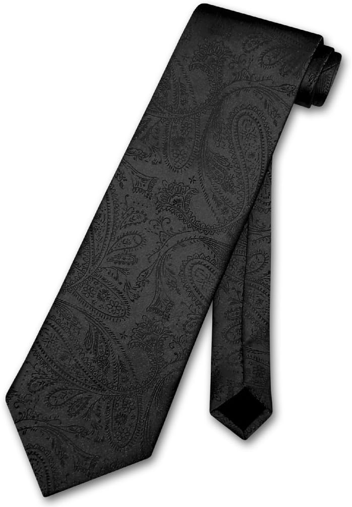 Vesuvio Napoli NeckTie Solid Color PAISLEY Design Men's Neck Tie