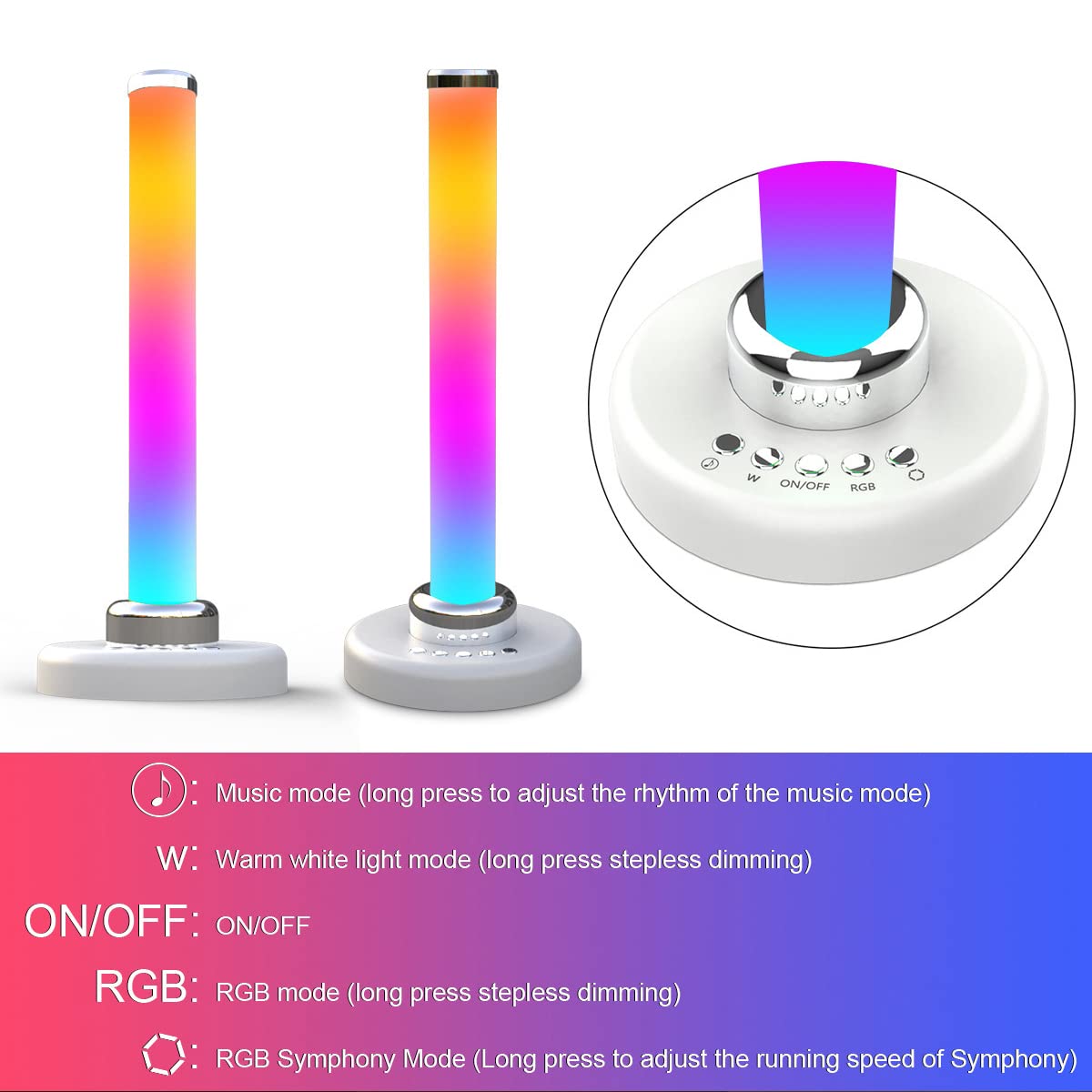 Lampa stołowa LED RGB ściemnialna lampka nocna sterowanie aplikacją i synchronizacja muzyki Lampy nastrojowe RGB Lampka nocna dla dzieci do salonu Oświetlenie dekoracyjne