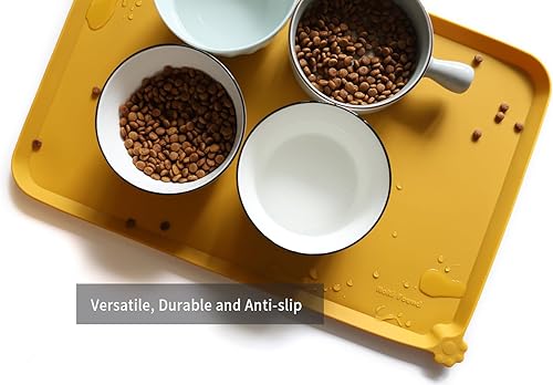 Miniatura 250 de Hoki Found - Bandeja de silicona para comida de mascotas , tapete mantel individual antideslizante para mascotas, tapete impermeable de alimentación
