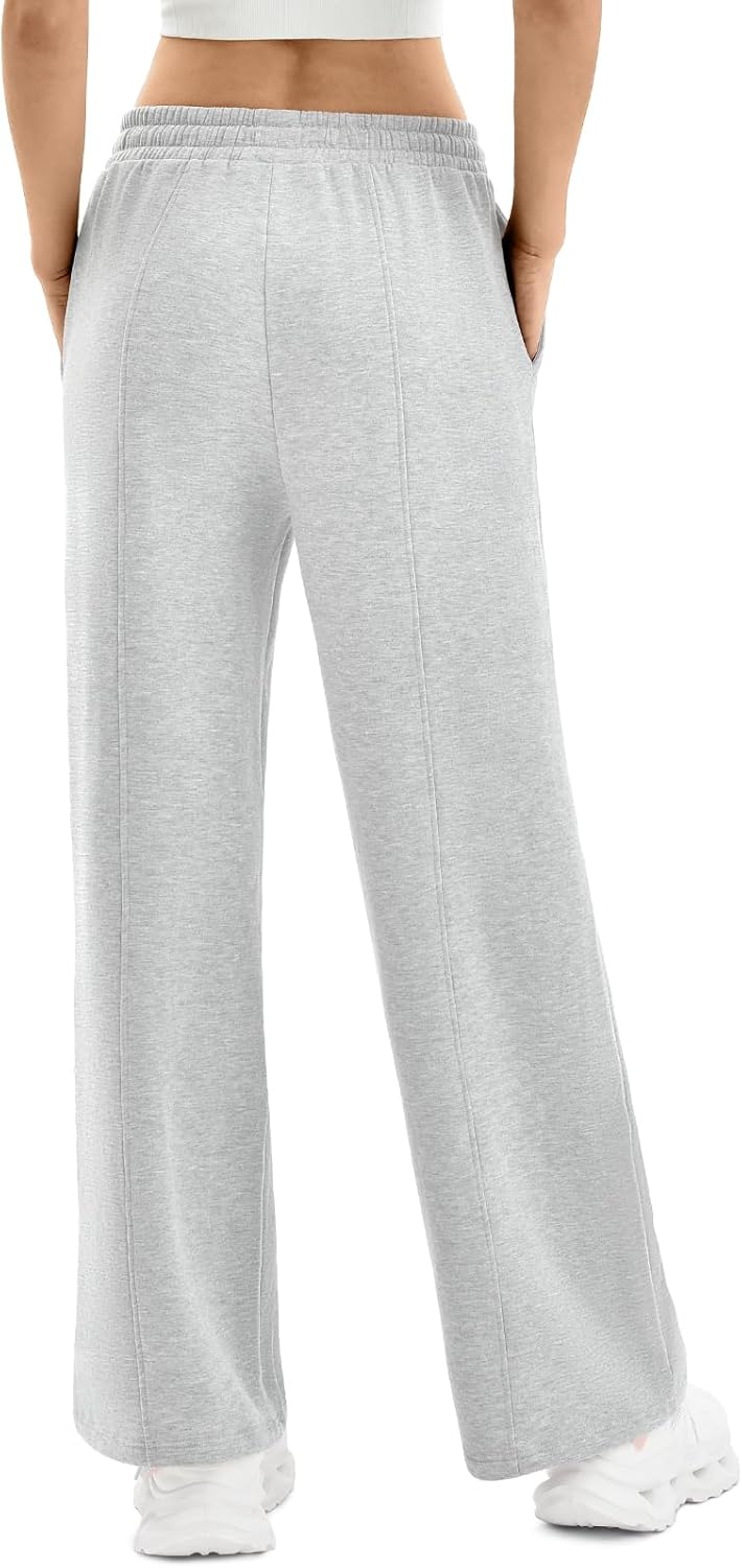 SINOPHANT Womens Wide Leg Sweatpants Light Fleece Lined Pants with Pockets Baggy Lounge 2026 Drawstring Athletic Joggers - Image 7