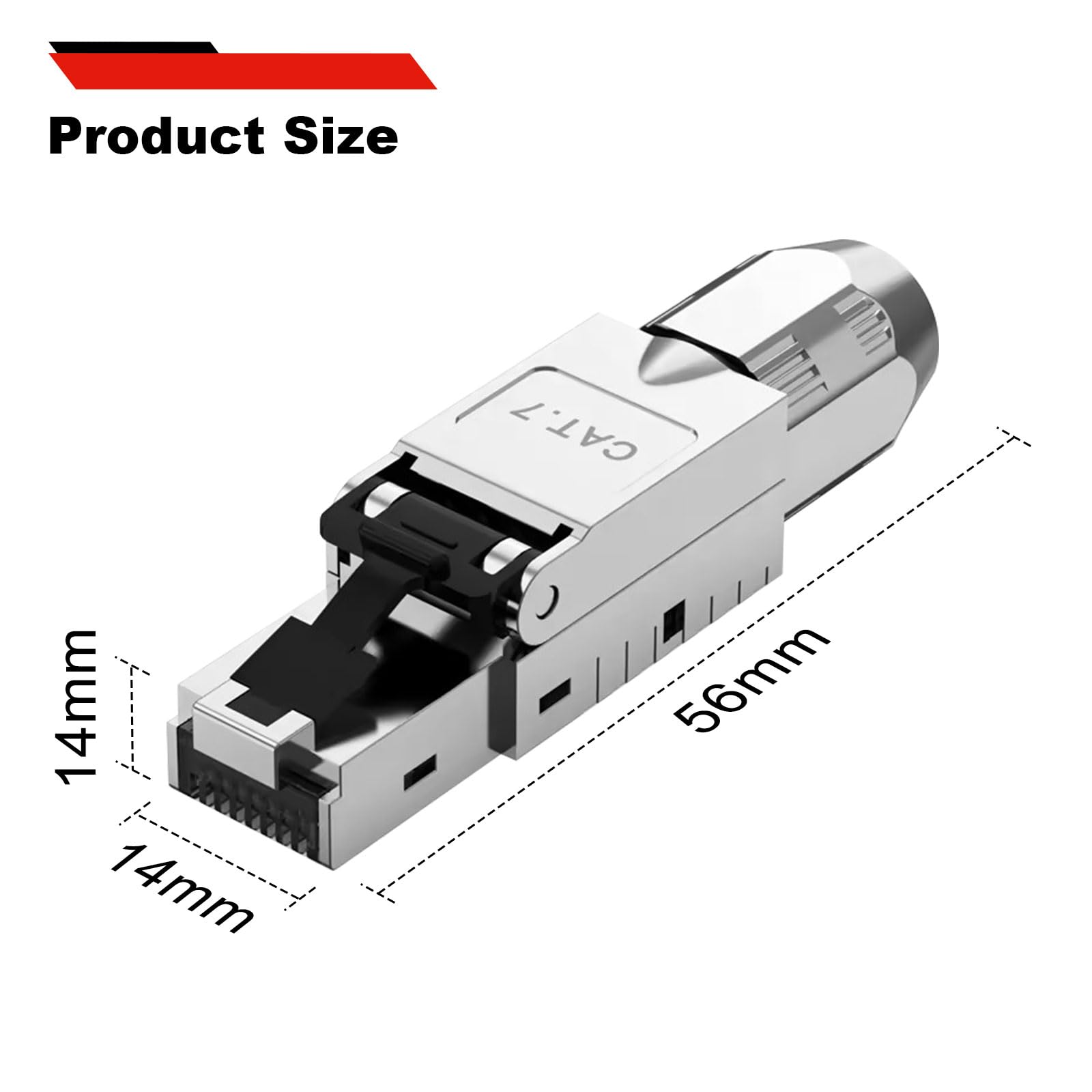 RUIZHI Lot de 12 fiches réseau CAT 7 RJ45 - Fiche LAN Cat 7 sans outil - LSA 10 Gbit/s AWG 23-26 - Pour câble de pose rigide Ethernet LAN DSL