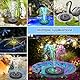 SZMP Solar Springbrunnen 3.5W, Solar Teichpumpe 2025 Upgrade, Eingebaute 2200mAh Batterie, 8 Bunten LED-Leuchten Solarbrunnen mit 8 Düse & 4 Fixer, Solar Schwimmender Fontäne Pumpe für Garten, Teich