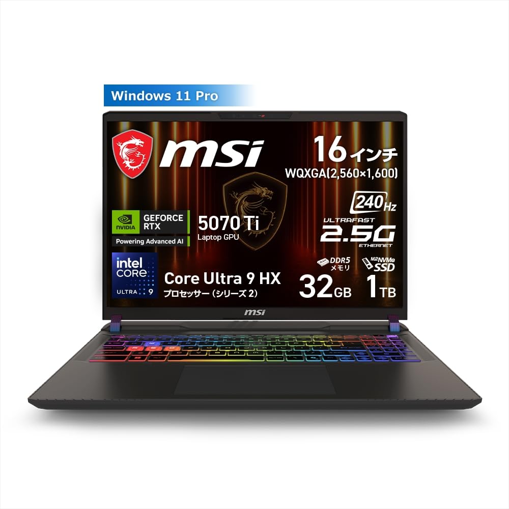 Amazon.co.jp: 【最新Core Ultra9 HX & RTX5070Ti搭載・ウルトラハイ 