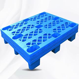 Plastic Pallet，Logistics Pallets Storage Pallet HDPE Material Hollowed Out Design for Better Air Circulation Longer Life Span (Color : Blue, Size : 100x100cm)