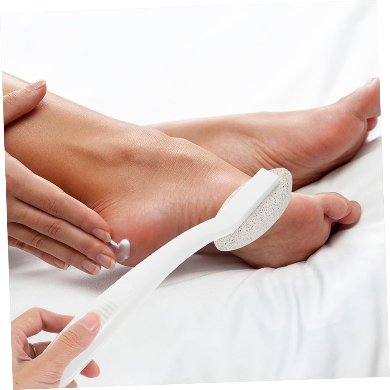 BESTYASH 2 Pezzi Pietra Pomice Manico, Rimuovi Calli per Piedi Portatile in Abs, Delicata e Sicura per Pedicure a Casa