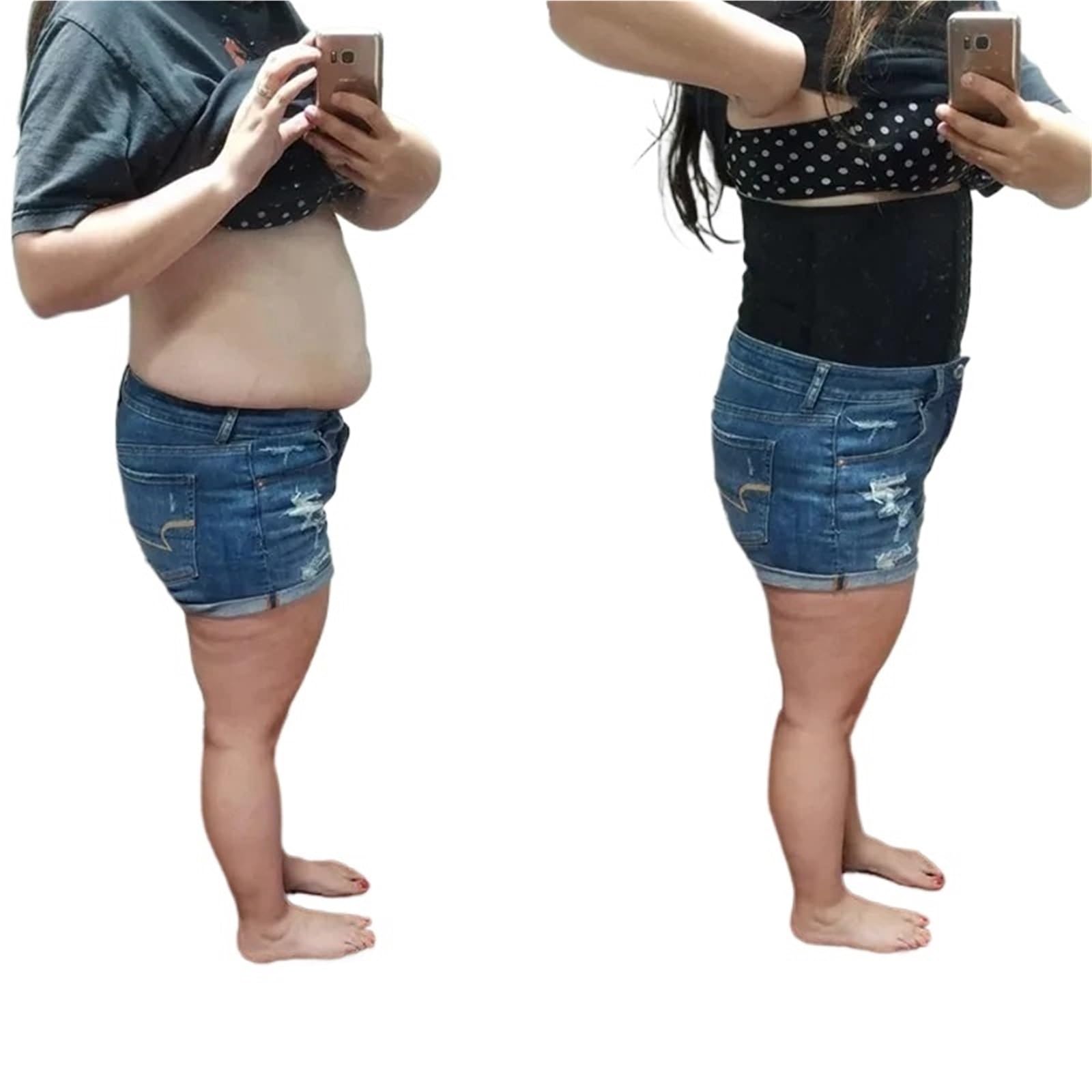 Fajas Reductoras Mujer Faja Moldeadora de Cintura, Pantalones Cortos de Doble compresión, Control de Abdomen, Faja Adelgazante, cinturón modelador de Abdomen Plano(Skin,XS)