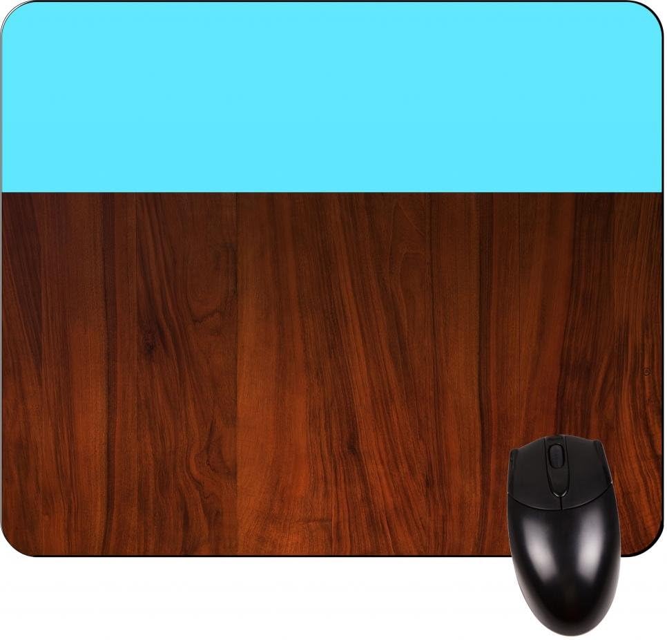 Jacks Outlet Wood and Blue Colorblock - Square Mousepad - Stylish, Durable Office Accessory and Gift