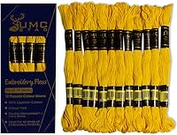 Vista 3 de 12 piezas de hilo de bordar amarillo canario 298/972 de alta calidad, madejas 100% algodón egipcio de alta calidad, hilo de bordado de punto