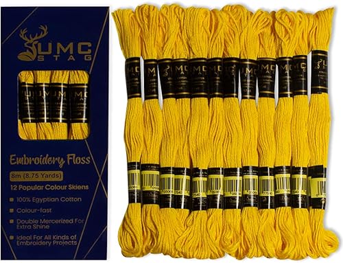 Miniatura 135 de Paquete de 12 hilos de bordado de alta calidad, madejas de 100% algodón egipcio de alta calidad, hilo de bordado de punto de cruz, algodón trenzado