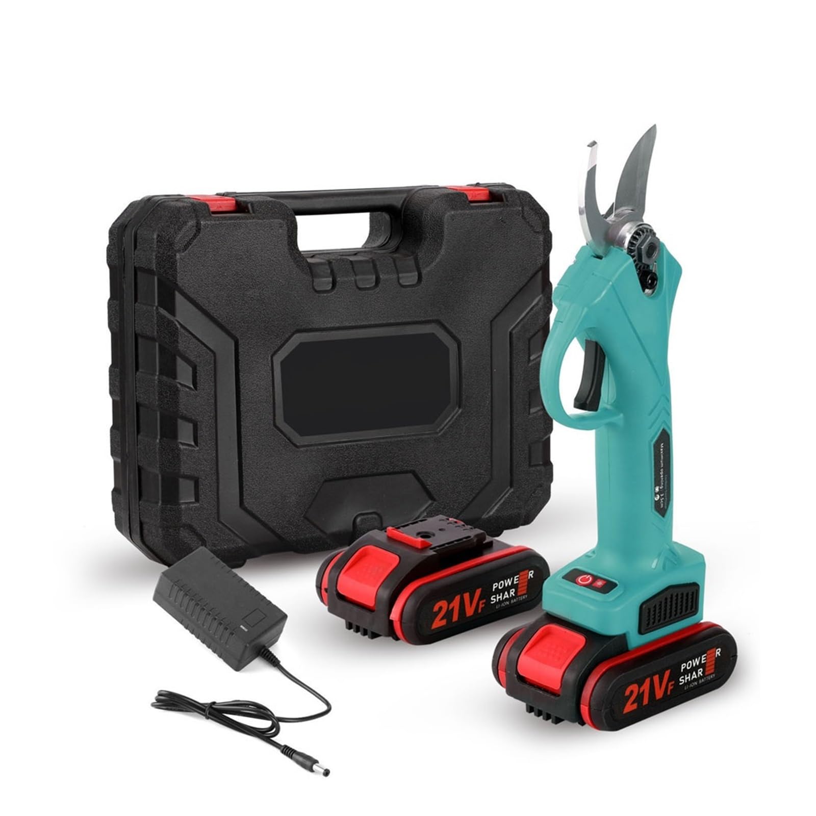 Przycinacz drzew, Nożyczki ogrodowe Bezprzewodowa sekator elektryczny 88VF 21V 30mm sekator elektryczny Akumulatorowe nożyce do przycinania Kosiarka ogrodowa(Blauw)