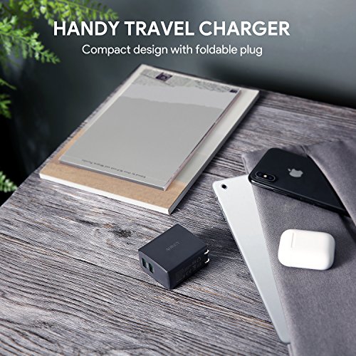 AUKEY USB Wall Charger, Ultra Compact Dual Port 24W 4.8A Output & Foldable Plug, Compatible with iPhone 12 Pro Max/11 Pro Max/XS/XR, iPad Pro/Air 2 / Mini 4, Kindle Fire and More - Thumbnail 3