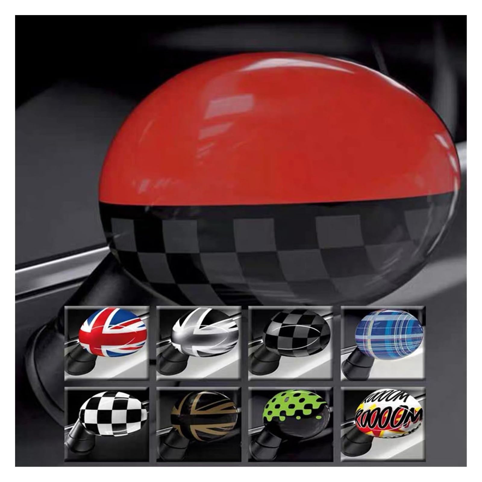 Autospiegel Caps Zwarte Vlag Achteruitkijkspiegel Covers Voor Mini