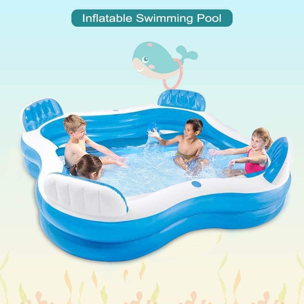 Lowest Price Family Swimming Pool, Inflatable Large Swim Center with 4 Built-in Seats for Children Adults, Thick Kiddie Paddling Pool for Summer Party Supply