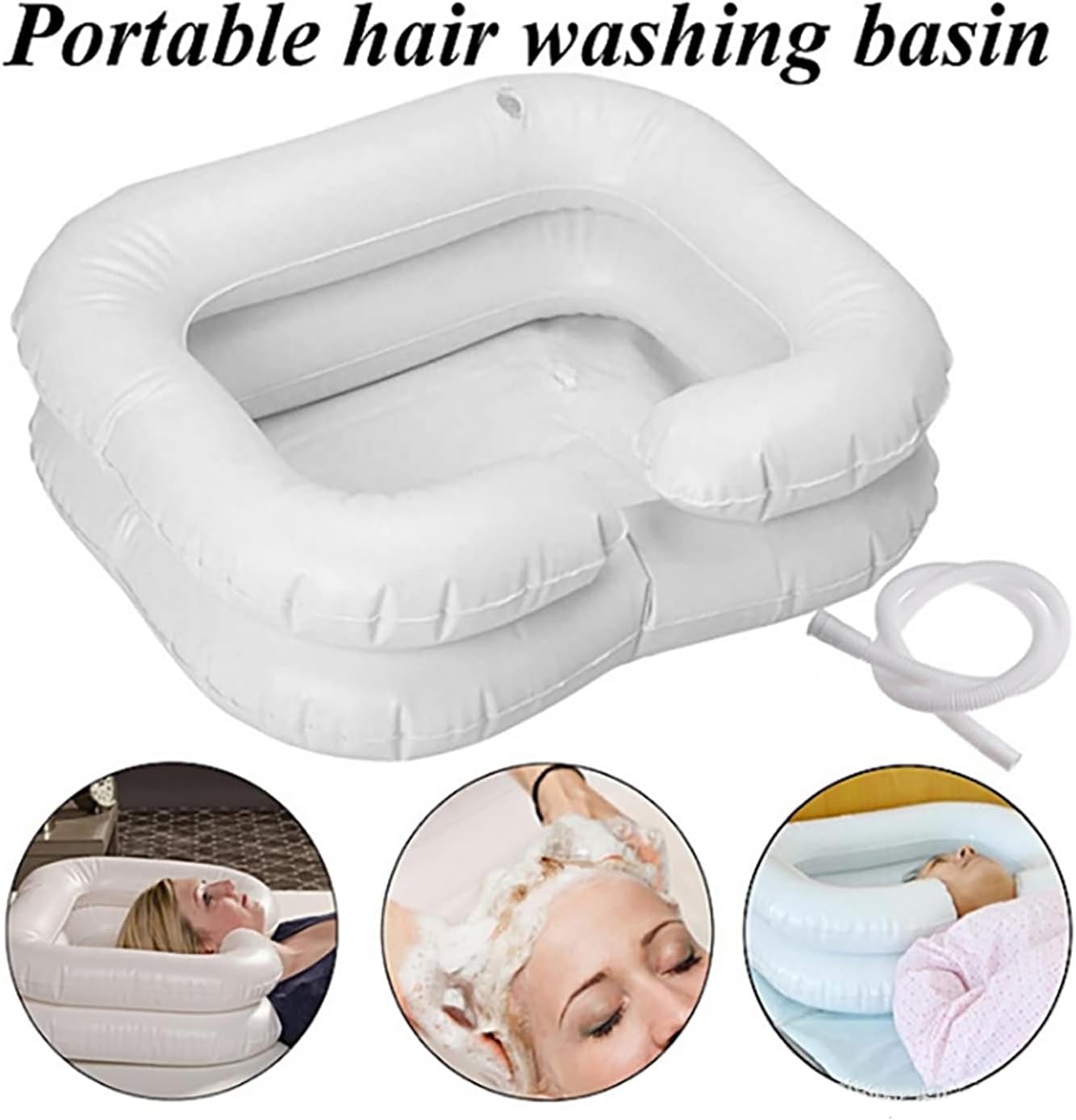 Portable Shampoo Basin for Hair Washing,Inflatable Washing Sink with Pump, Disabled Hair Washing Tool, Sink Bathing Aids for Injured Elderly Disabled Handicapped