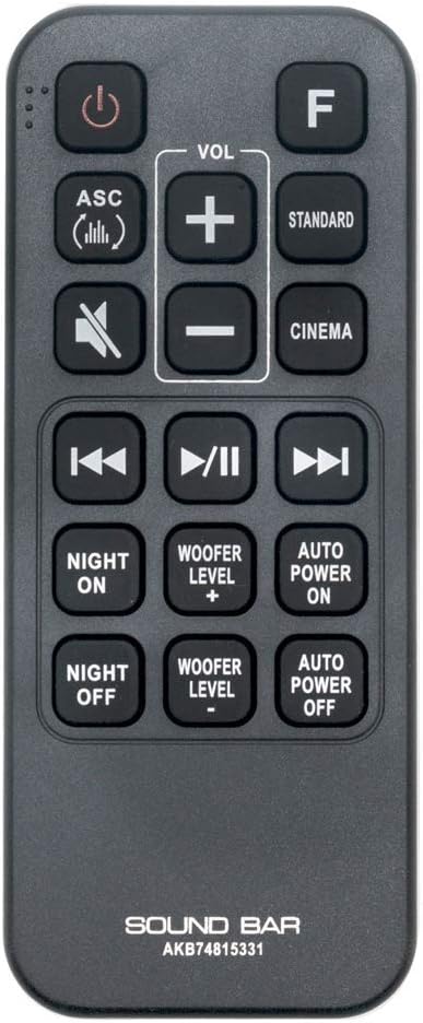 VINABTY AKB74815331 Remote Control Replacement for LG Soundbar SH4DWEULLK SH4D SH4 DSH5 SPH5B-W SPH5B-W SPJ4B-W