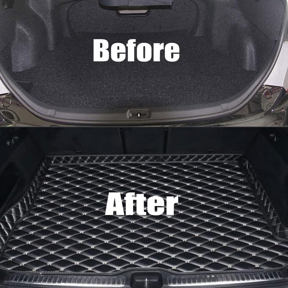 Coche Alfombrillas Maletero para REN-Ault Arkana 2021-2024, Cuero Funda Maletero Protector Antideslizante Bandeja Forro Maleteros Alfombra Accesorios,G/Red