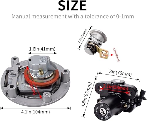 Miniatura 8 de Cerradura de interruptor de encendido de motocicleta + tapa de combustible + bloqueo de asiento + conjunto de 2 llaves para Yamaha YZF1000 R1