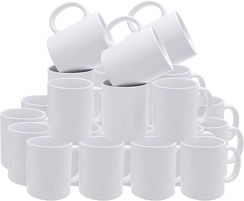 Tazas de sublimación de 11 onzas a granel, taza de café de sublimación blanca en blanco, juego de 36, tazas, taza personalizada para diseños