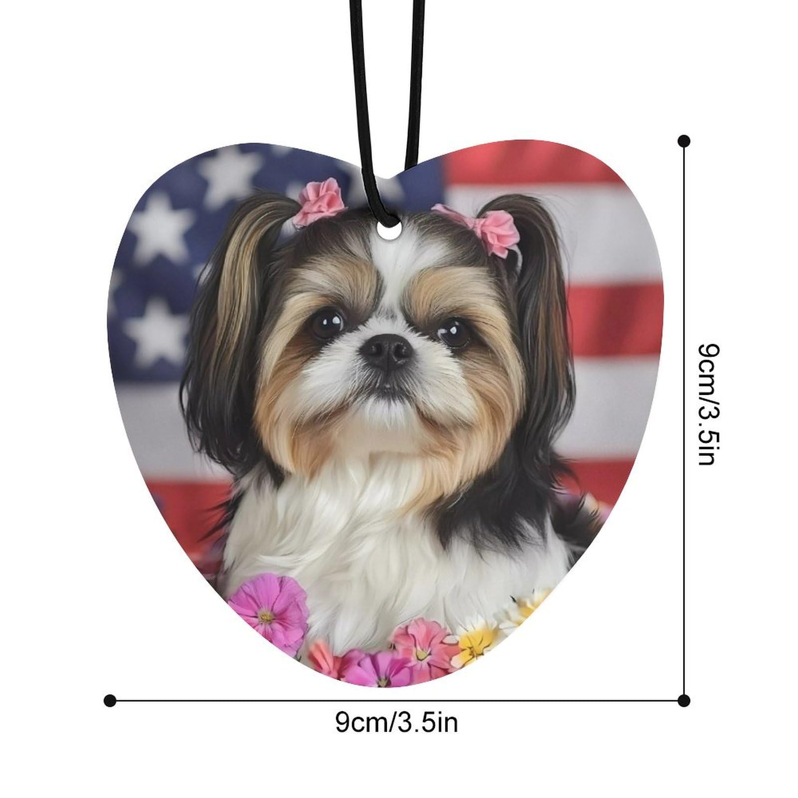 Shih Tzu Dog And Flowers Car Air Freshener Hanging Aromatherapy Tablets for Car Accessories Love form