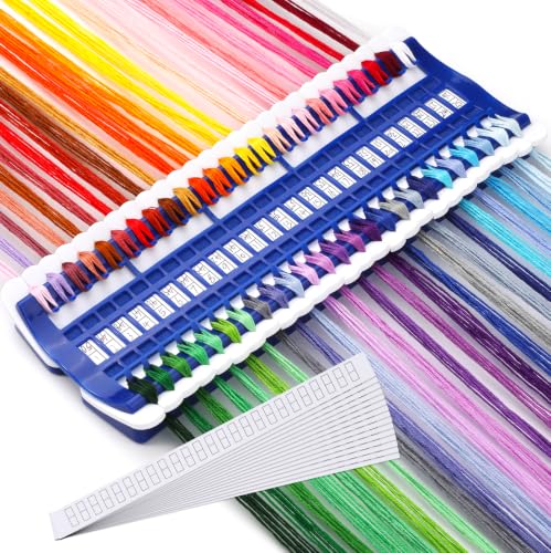 Image of 50 Position Embroidery Floss Organizer Thread Organizers with 15P Card | Thread Shelf Floss Organizer Embroidery Shelf with 15Pcs Replaceable Card Thread Holder for Sewing Embroidery Thread Plastic