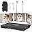 LMZNXCZ with LED Lights 3 Way Mirror for Self Hair Cutting,360 Haircuts Mirror Men for Barber Use Tools,to See Back of Head,Tri Fold with Portable Height Adjustable Telescoping Hooks