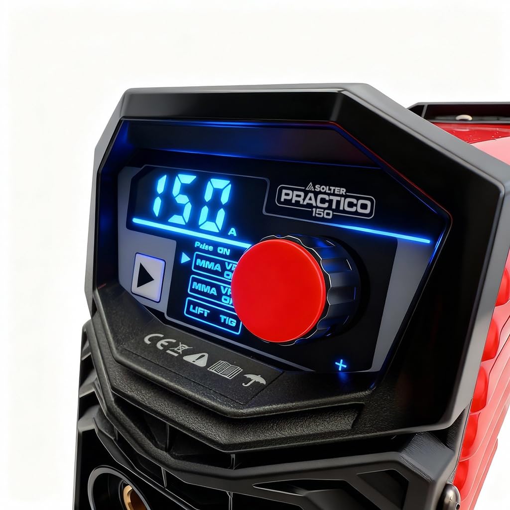 Solter PRACTICO 150 LD – Inverter de Soldadura MMA/LIFT TIG 150A (20%) | Compacto y Ligero | 220V | Electrodos Ø2,5/3,2mm | Equipo Profesional con Protección Térmica y Ventilación Forzada