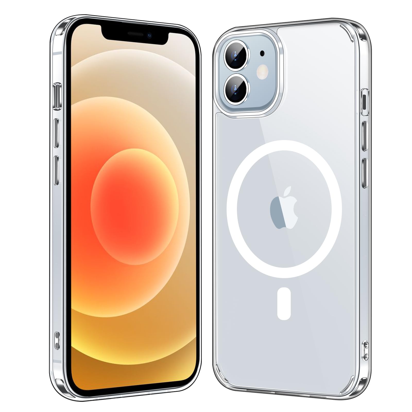 jarocoiPhone 12 Case [Compatible with Magsafe] [Non Yellowing] [Military-Grade Protection] Shockproof Slim Thin Magnetic Case iPhone 12 Phone Case - 6.1'' Clear