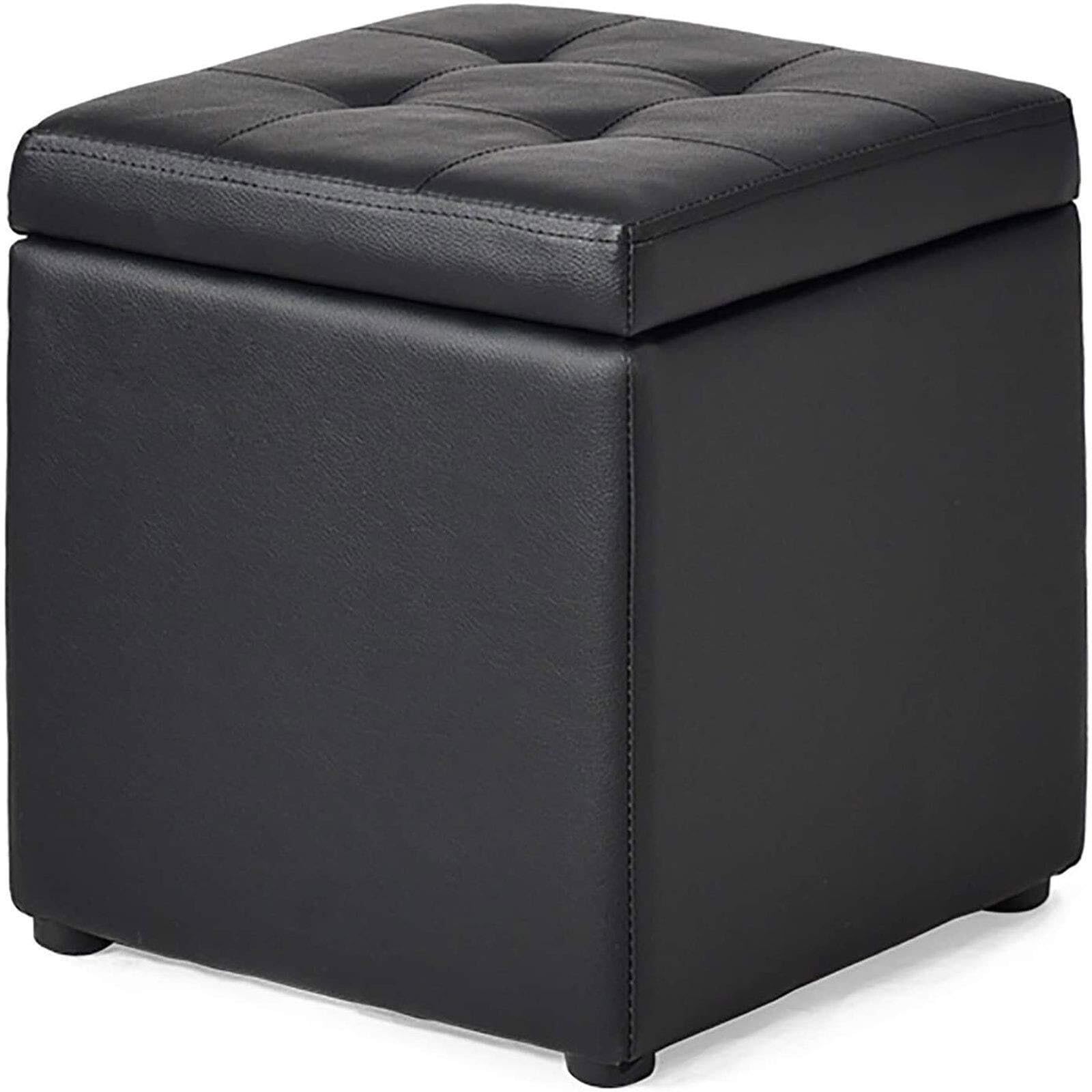Banc de rangement en cuir noir élégant pour optimiser votre entrée avec style