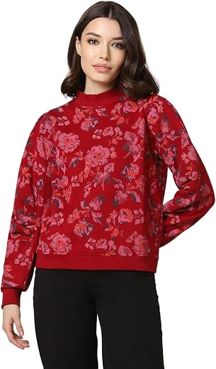 Allen Solly Women Cotton Blend Round Neck Sweatshirt