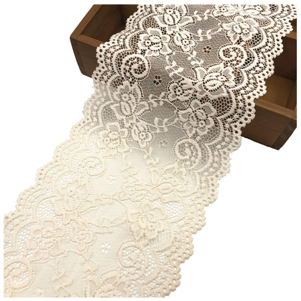 Ruban Dentelle Sourcemall 8.4cm X 4.6m - Beige - Couture/Robe Mariée/Déco