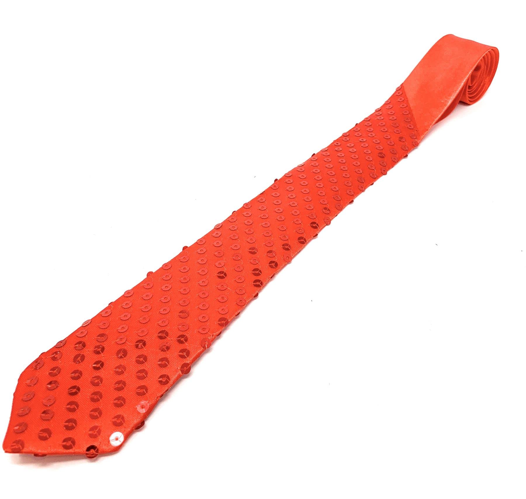 Cadoline Men's Red Sequin Polyester Fancy Dress Tie 38 X 8Cm