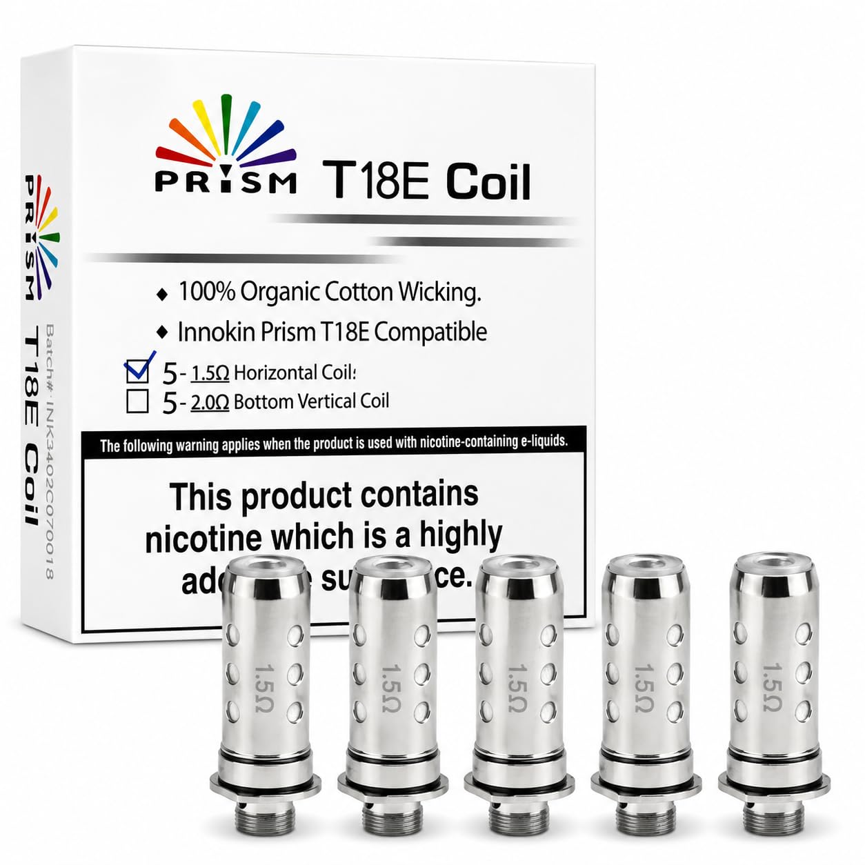 INNOKIN Prism T18E Replacement Coils1.5 Ohm [Pack of 5]