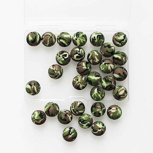 Miniatura 4 de BetterJonny - 120 cuentas de silicona, 24 colores, cuentas sueltas con caja de almacenamiento de 0.472 pulgadas, cuentas redondas de silicona