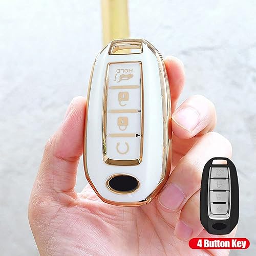 Miniatura 3 de HIBEYO Funda para llavero de TPU con llaveros para Infiniti QX50 EX25 QX50 QX60 EX35 FX35 FX45 FX50 EX37 EX25 Q60